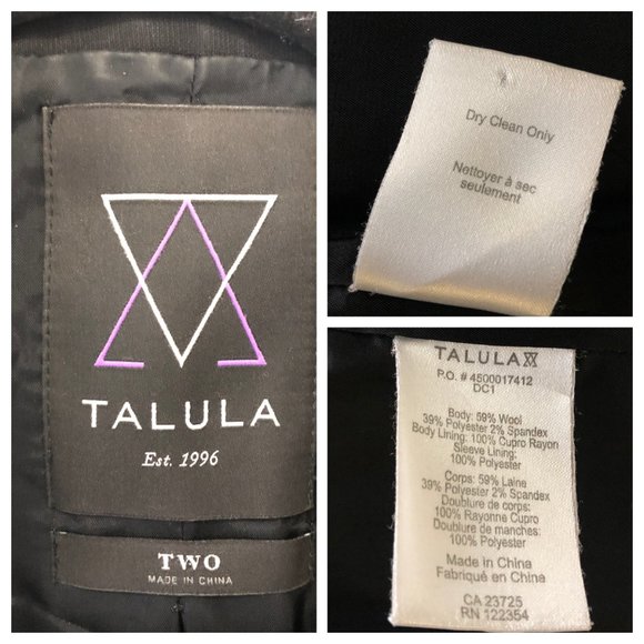 Aritzia Talula Black Oxford Blazer w Gold Buttons - Picture 11 of 11